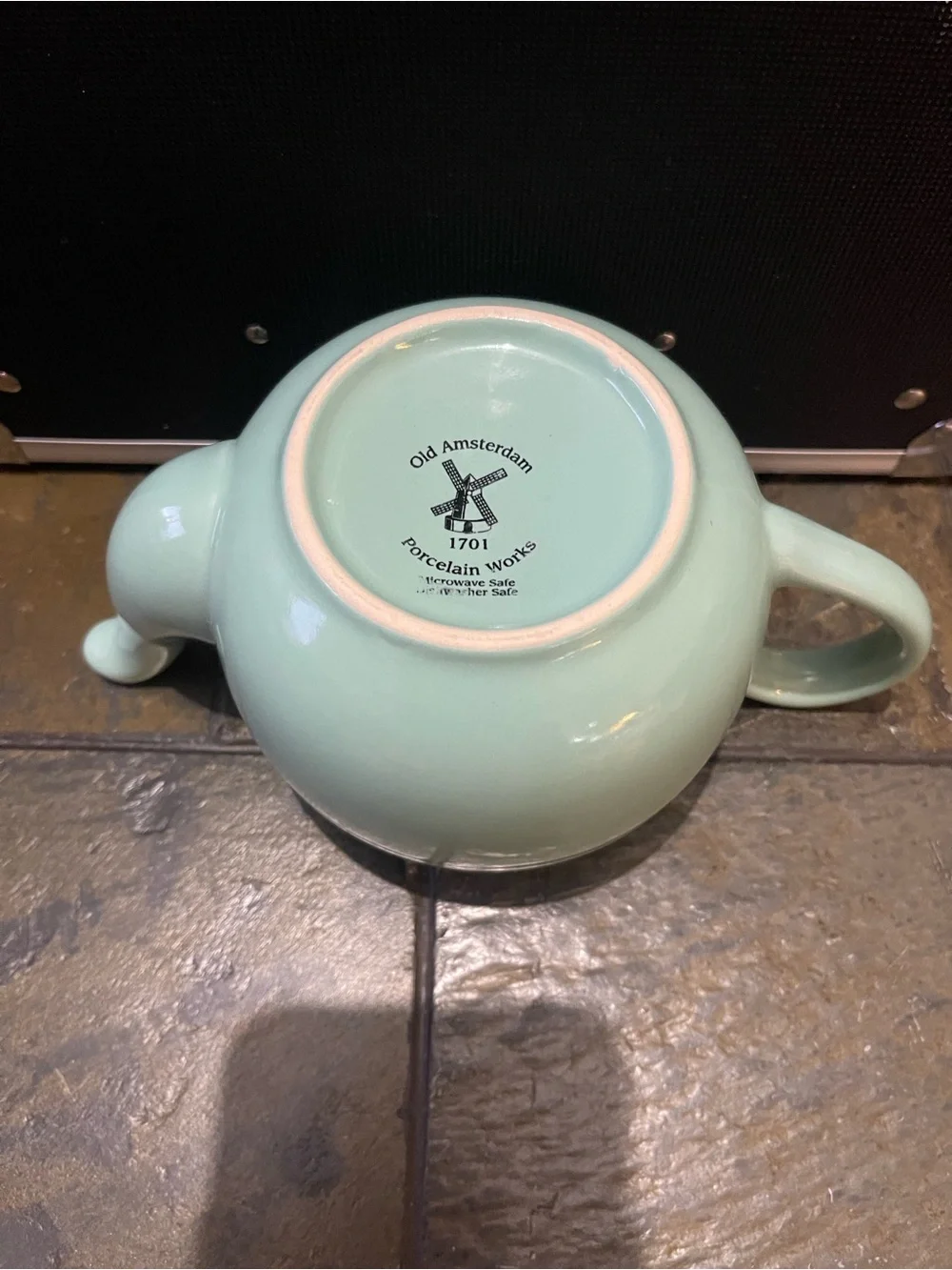 Old Amsterdam Porcelain Works Turquoise Blue Teapot